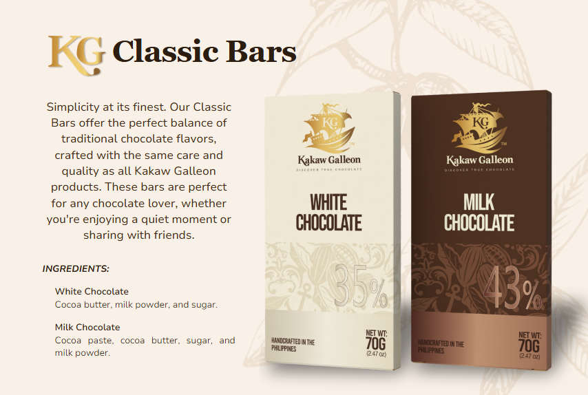Classic Bars — product menu with prices
