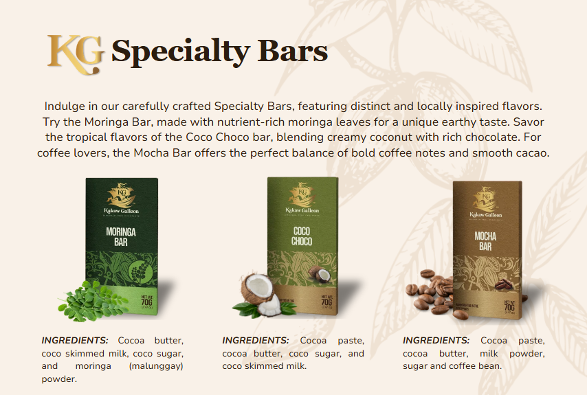 Heritage Collection — product menu with prices